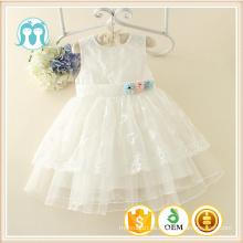 Baby Mädchen Prinzessin Kleid Kinder Kleider Designs 2 Jahre altes Mädchen Kleid weiße Blume Hochzeitskleid